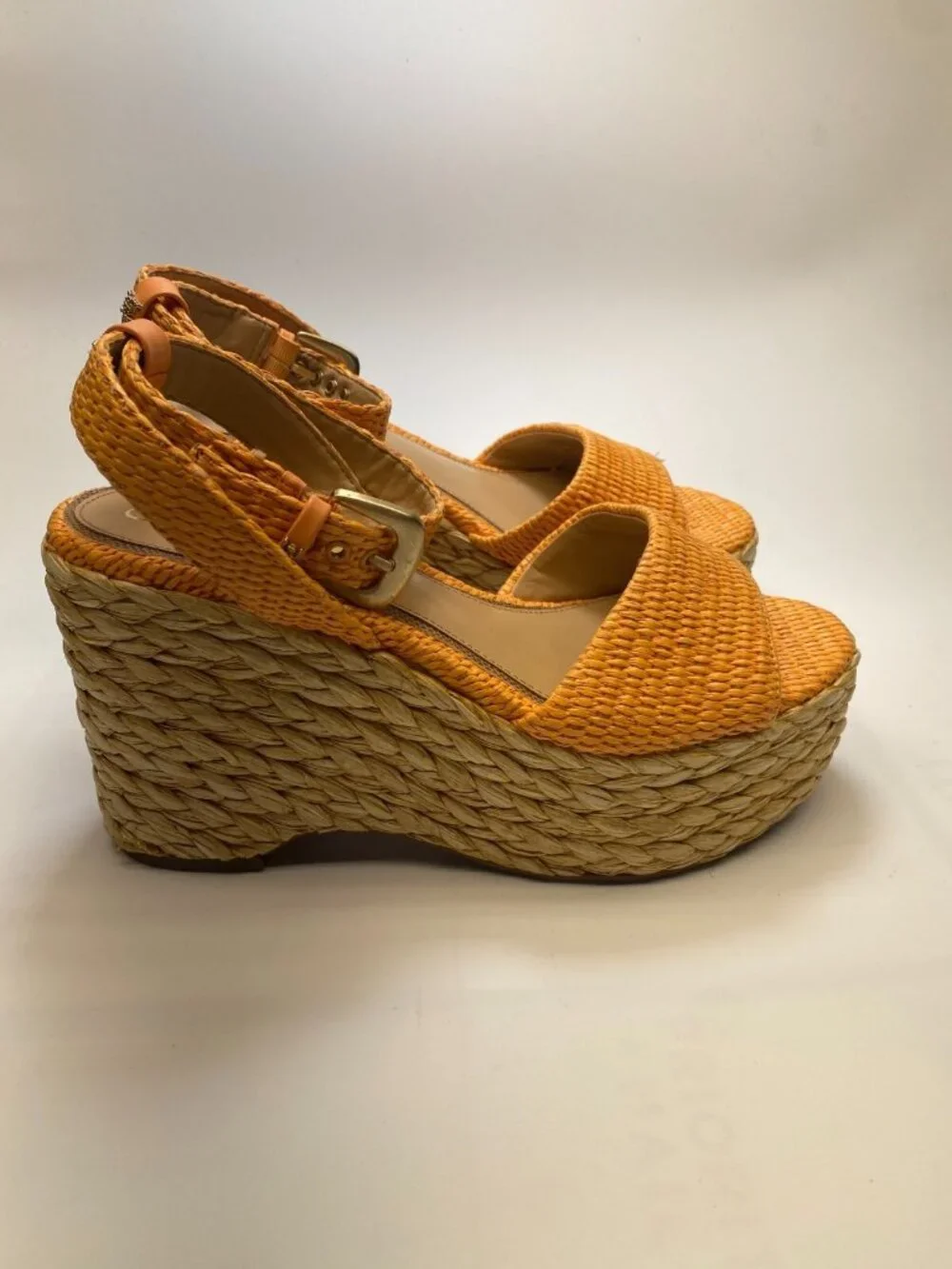 Sam Edelman Womens April Marigold Wedge Espadrille Platlform Sandal Sz 8.5